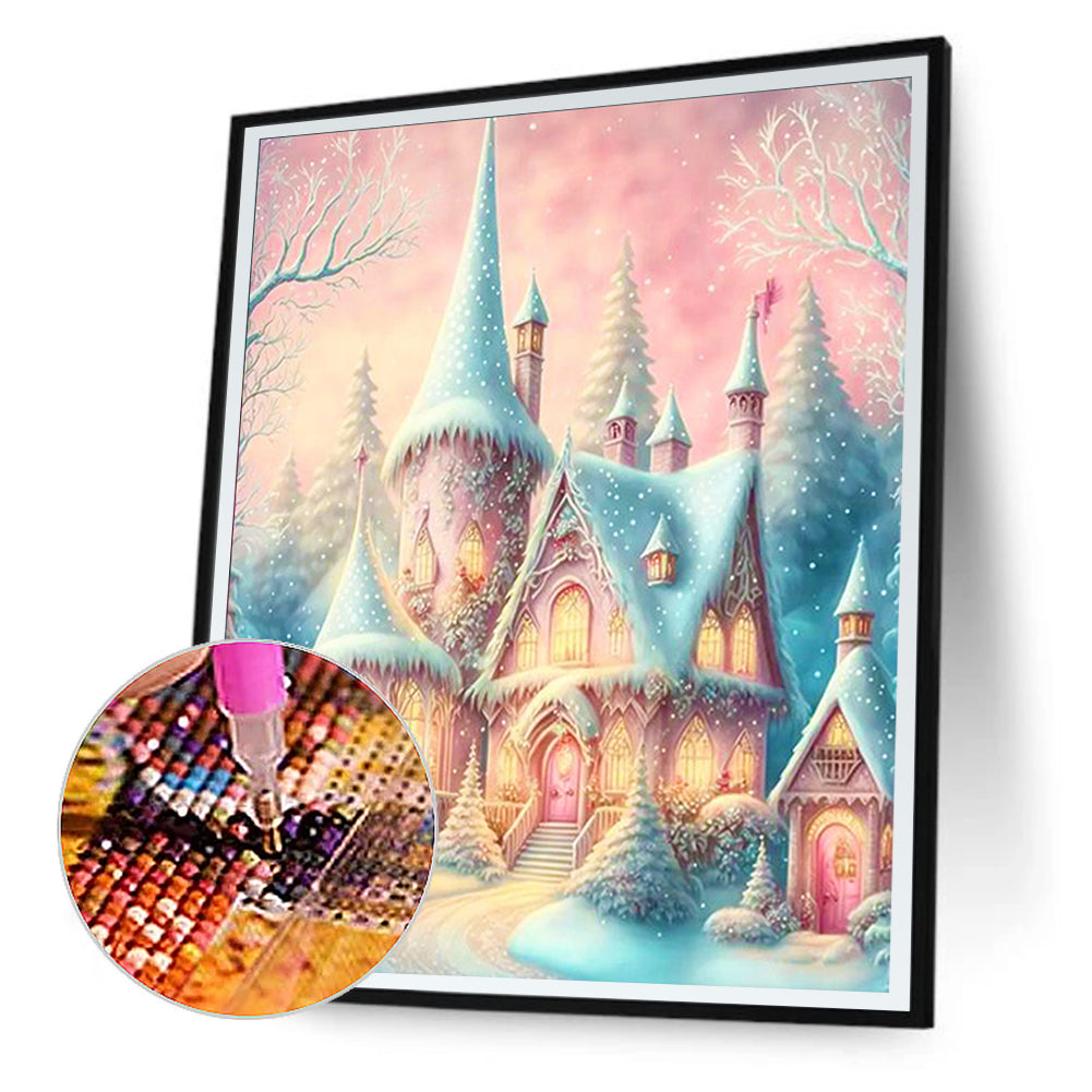 Snow Castle - Full Round Drill Diamond Painting 30*40CM