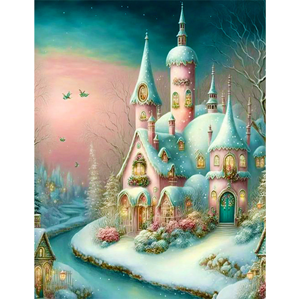 Snow Castle - Full Round Drill Diamond Painting 30*40CM