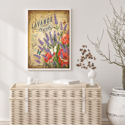Vintage Lavender Poster - Full Square Drill Diamond Painting 30*40CM