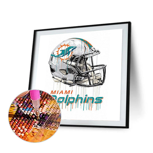 Miami Dolphins Football Team - Full Round Drill Diamond Painting 30*30CM