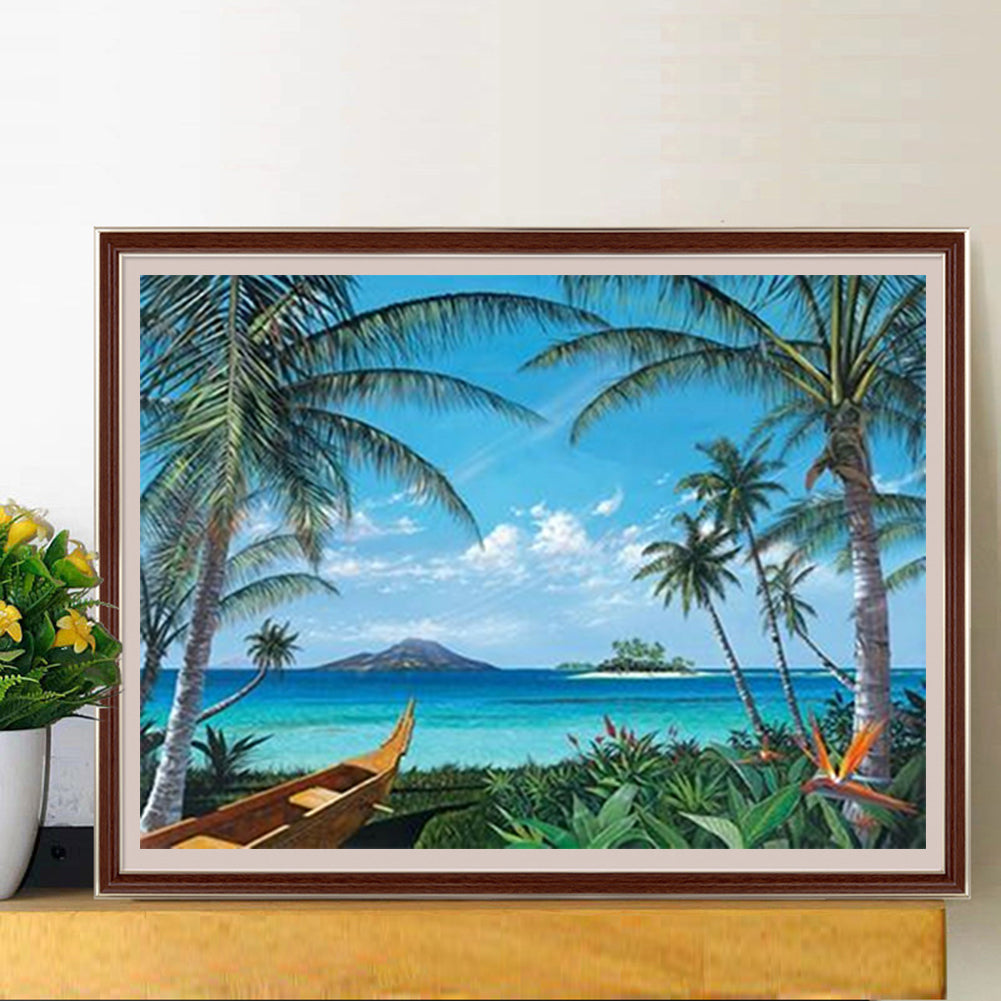 Seaside Scenery - Full Round Drill Diamond Painting 40*30CM