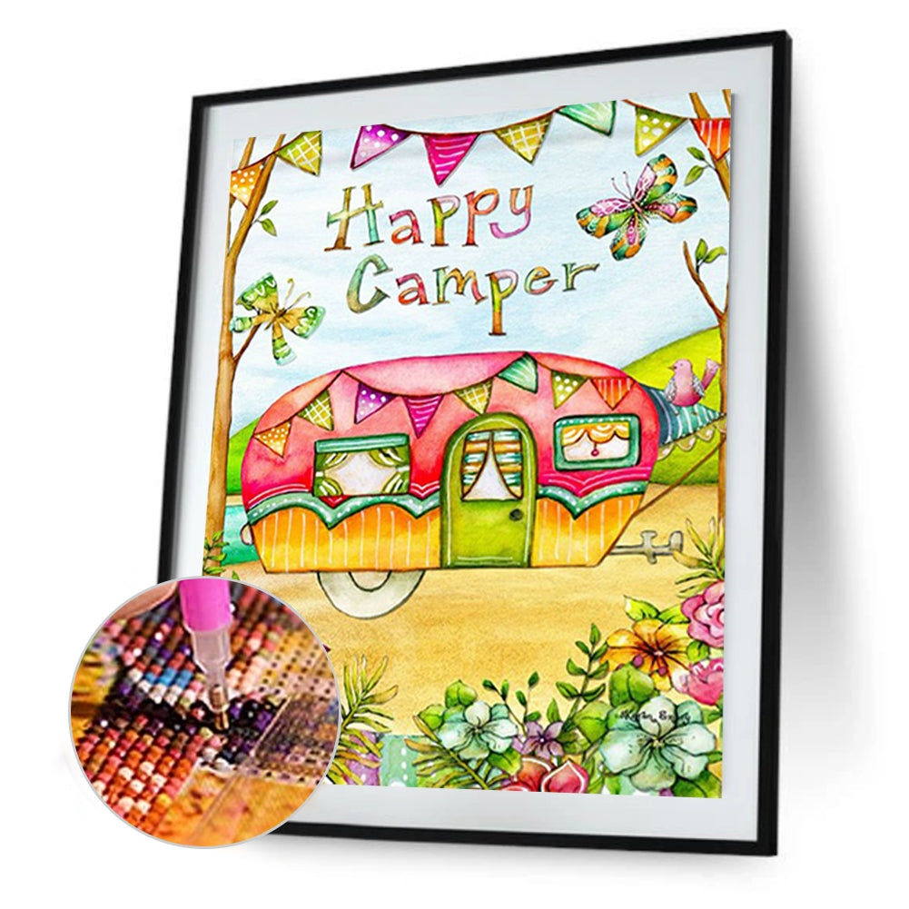 Mountain Camping - Full Round Drill Diamond Painting 30*40CM