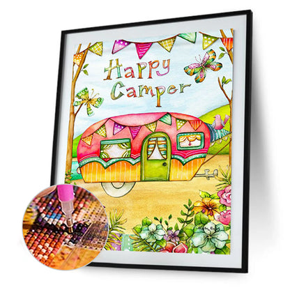 Mountain Camping - Full Round Drill Diamond Painting 30*40CM