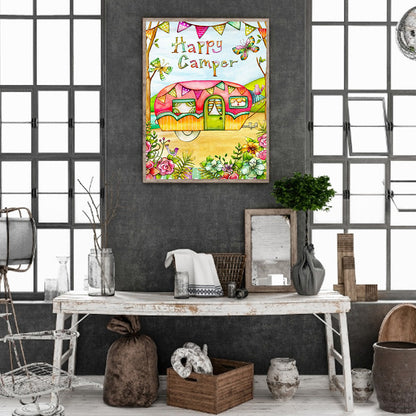 Mountain Camping - Full Round Drill Diamond Painting 30*40CM