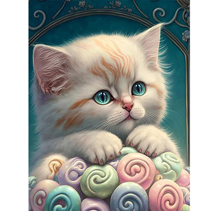 Candy Kitten - Full Round Drill Diamond Painting 30*40CM