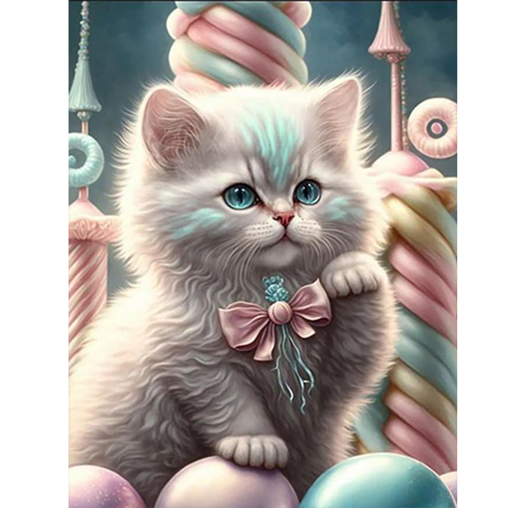 Candy Kitten - Full Round Drill Diamond Painting 30*40CM