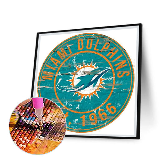 Miami Dolphins - Full Round Drill Diamond Painting 30*30CM