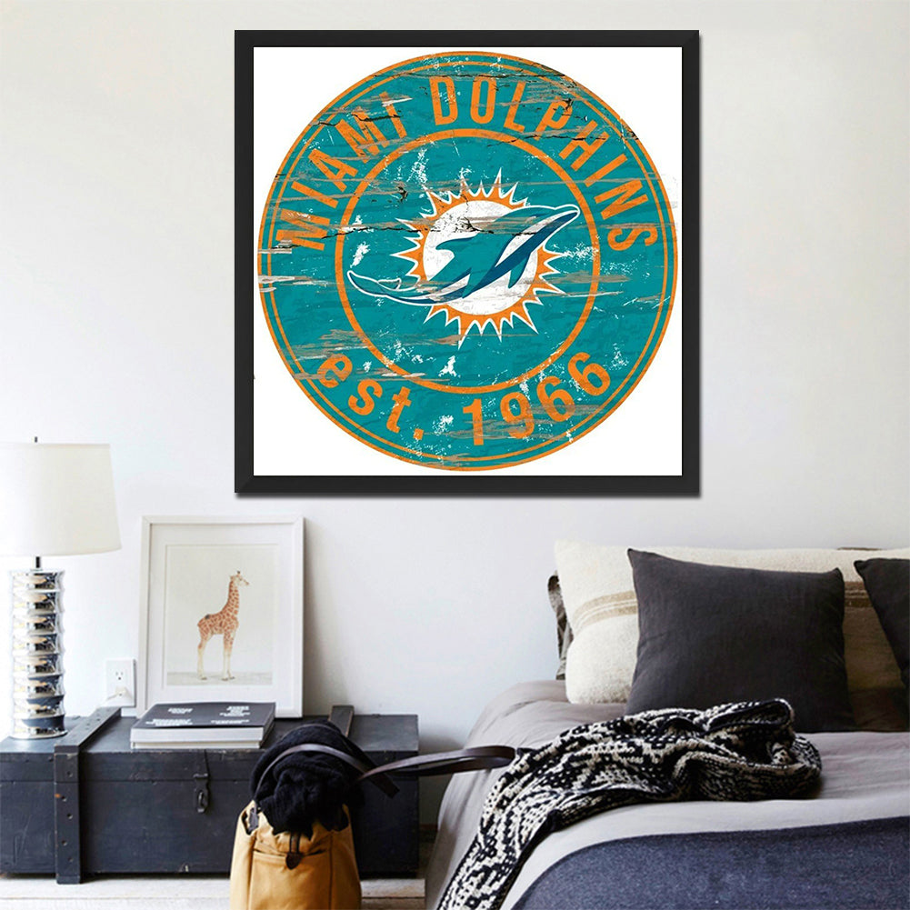 Miami Dolphins - Full Round Drill Diamond Painting 30*30CM