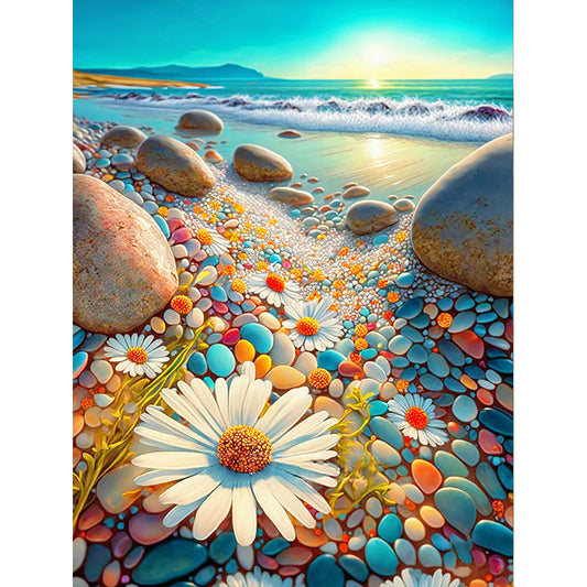 Beach Rainbow Stone - Full Round Drill Diamond Painting 30*40CM