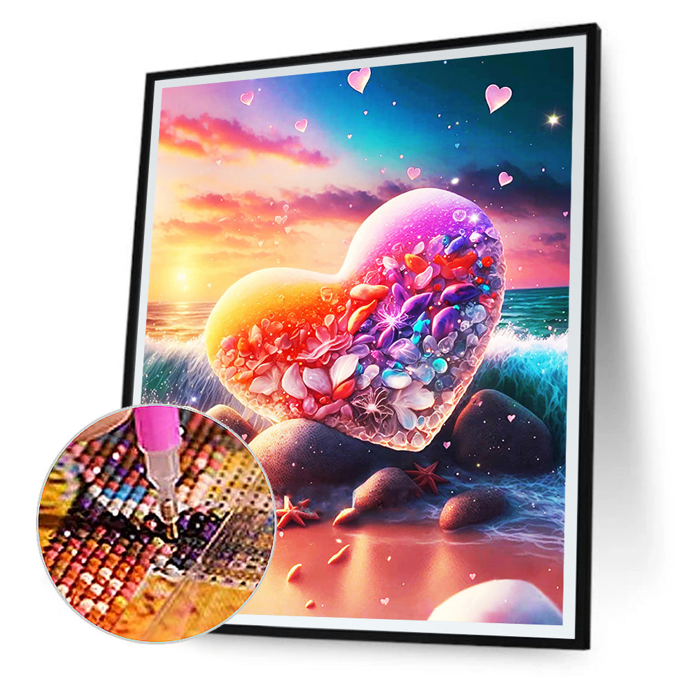 Beach Rainbow Stone - Full Round Drill Diamond Painting 30*40CM