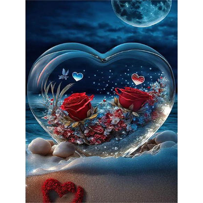 Beach Love Rose - Full Round Drill Diamond Painting 30*40CM