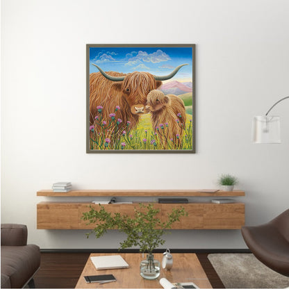 Highland Cow Cow - Full Square Drill Diamond Painting 30*30CM