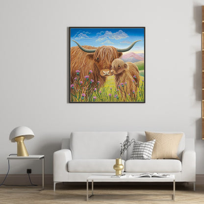 Highland Cow Cow - Full Square Drill Diamond Painting 30*30CM