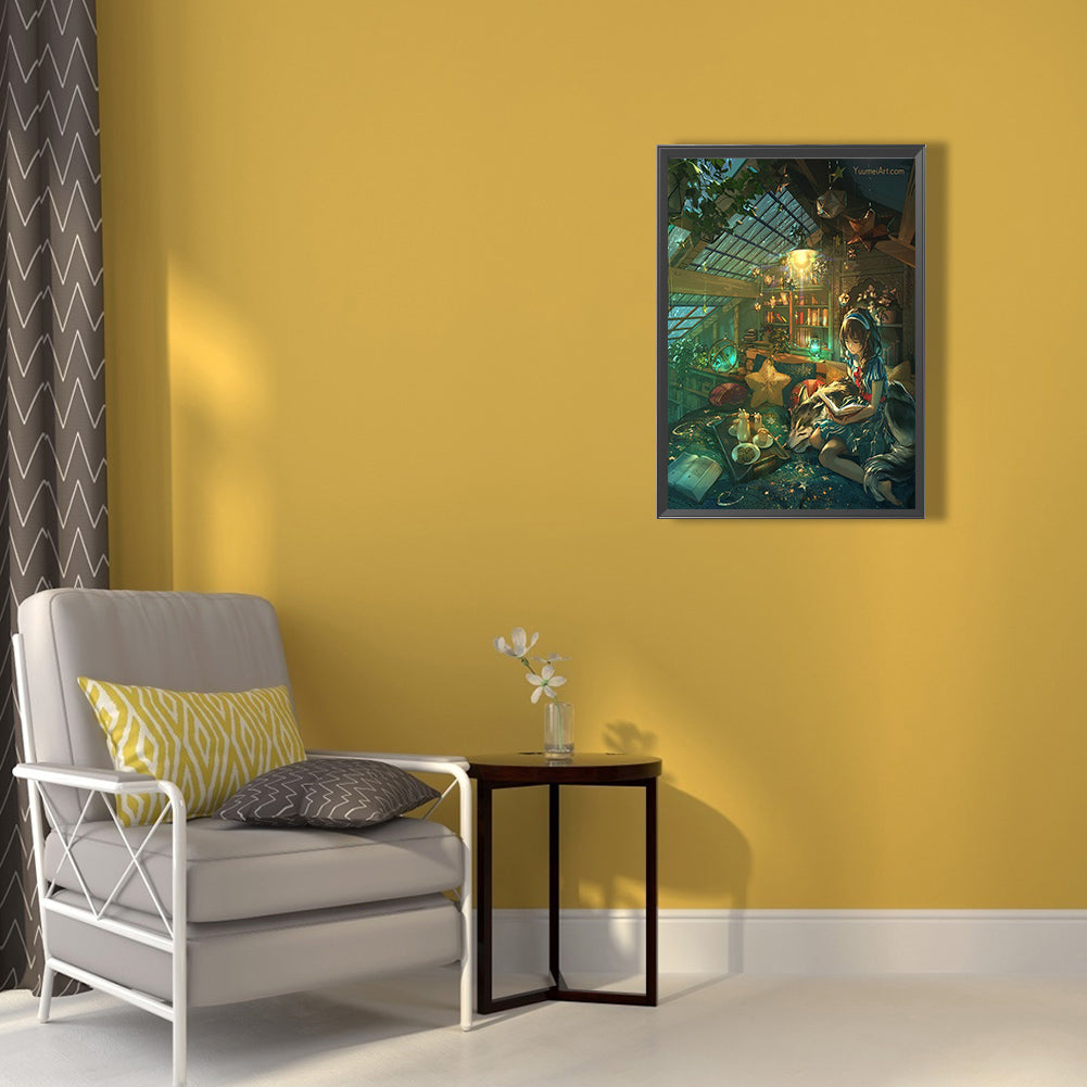 Girl And Wolf - Full Round Drill Diamond Painting 40*50CM