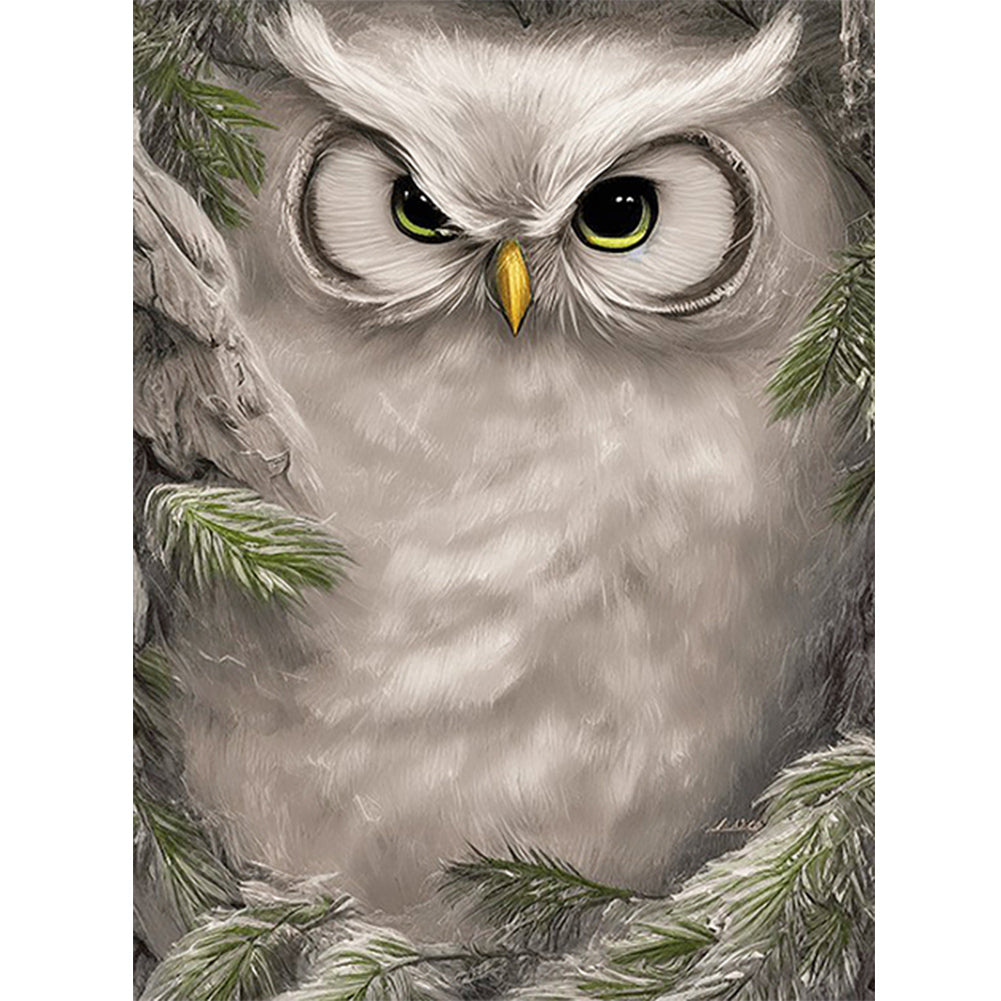 Owl - Full Round Drill Diamond Painting 30*40CM