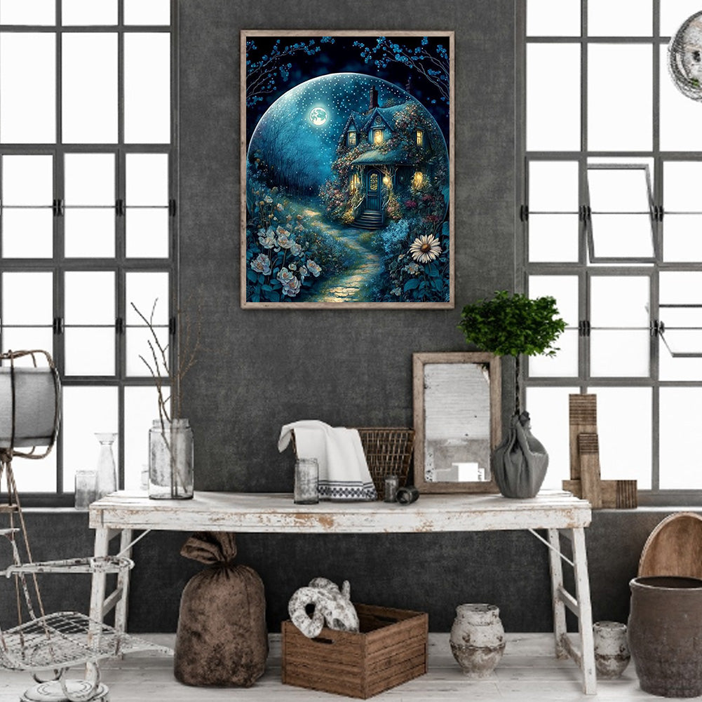 Stone Road Under The Moon - Full Round Drill Diamond Painting 30*40CM