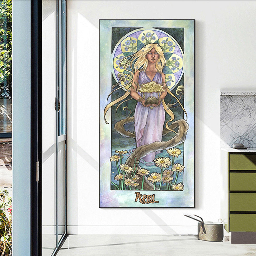 Jewel Goddess - Full Round Drill Diamond Painting 30*70CM