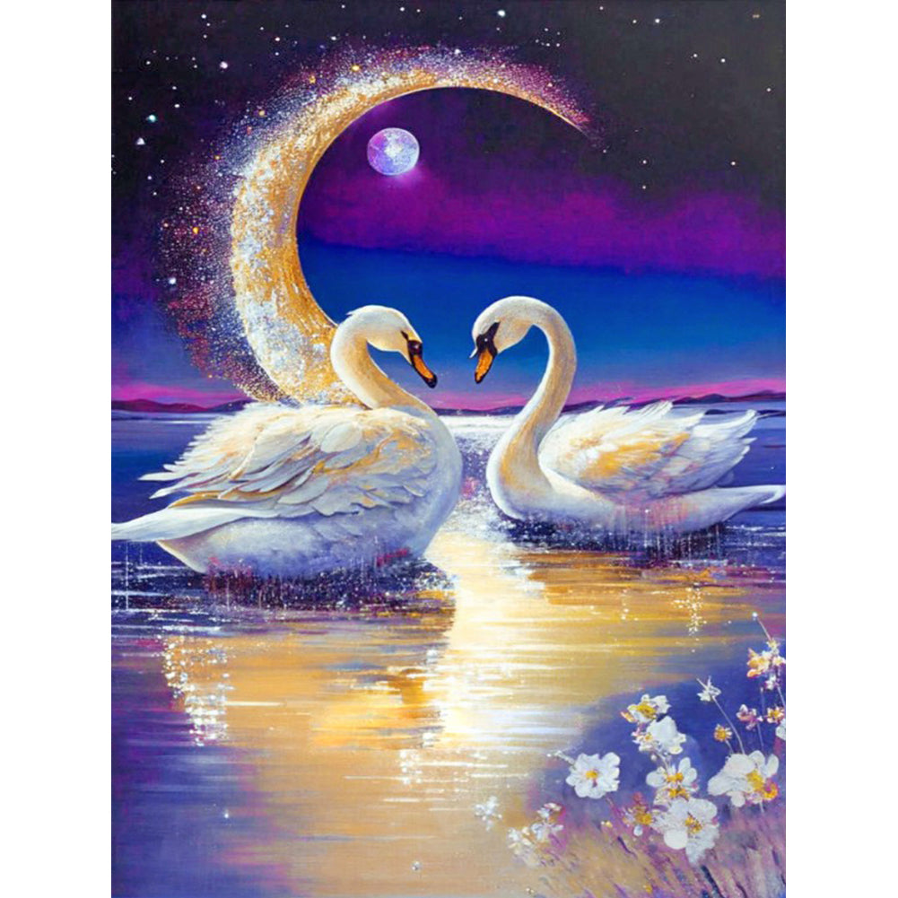 Romantic Fantasy Swan - Full Round Drill Diamond Painting 30*40CM