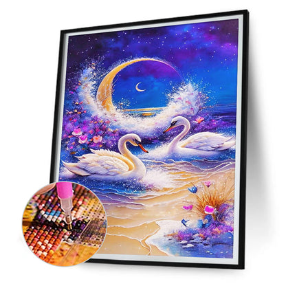 Romantic Fantasy Swan - Full Round Drill Diamond Painting 30*40CM