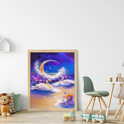 Romantic Fantasy Swan - Full Round Drill Diamond Painting 30*40CM