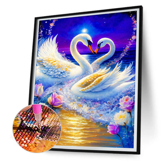 Romantic Fantasy Swan - Full Round Drill Diamond Painting 30*40CM