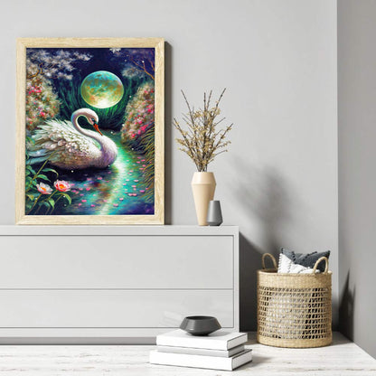 Romantic Fantasy Swan - Full Round Drill Diamond Painting 30*40CM