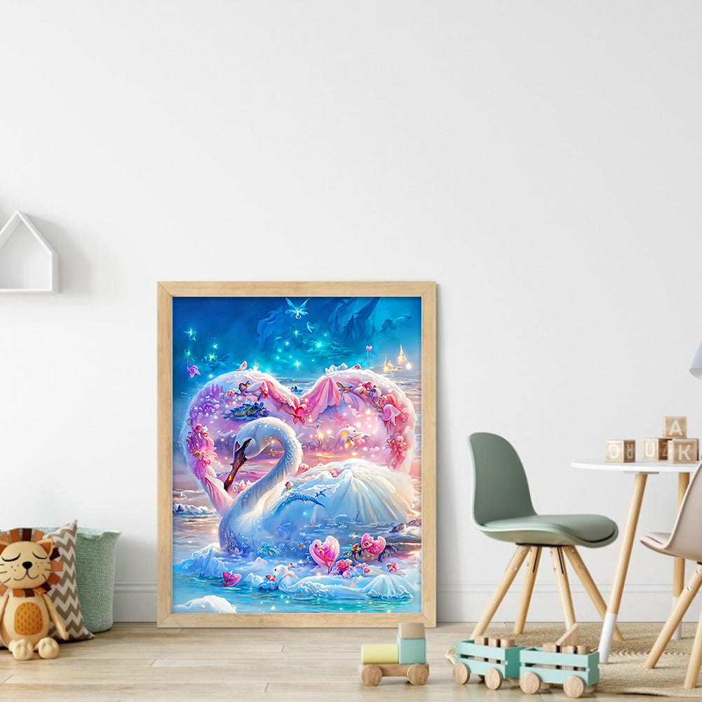 Romantic Fantasy Swan - Full Round Drill Diamond Painting 30*40CM