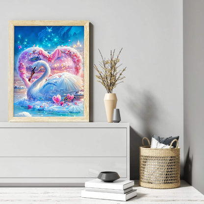 Romantic Fantasy Swan - Full Round Drill Diamond Painting 30*40CM
