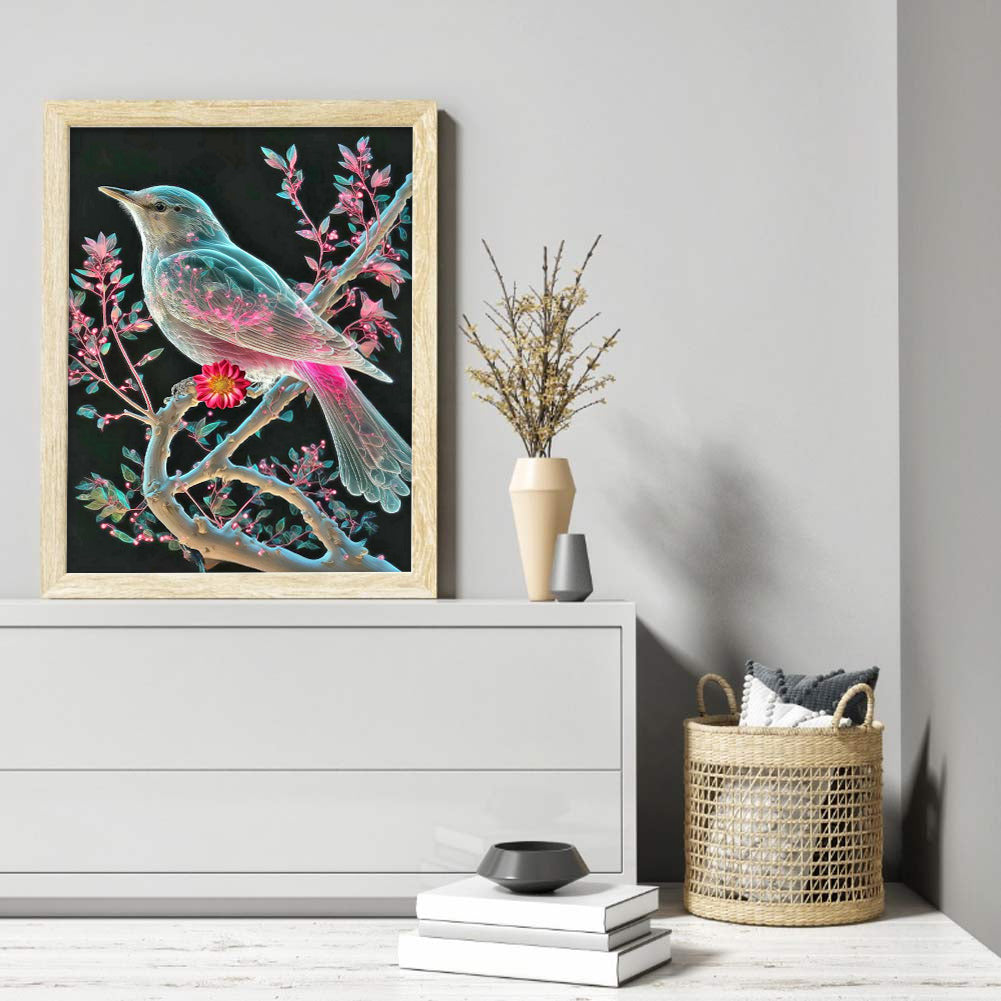 Bird On Dreamy Branch - Full Round Drill Diamond Painting 30*40CM