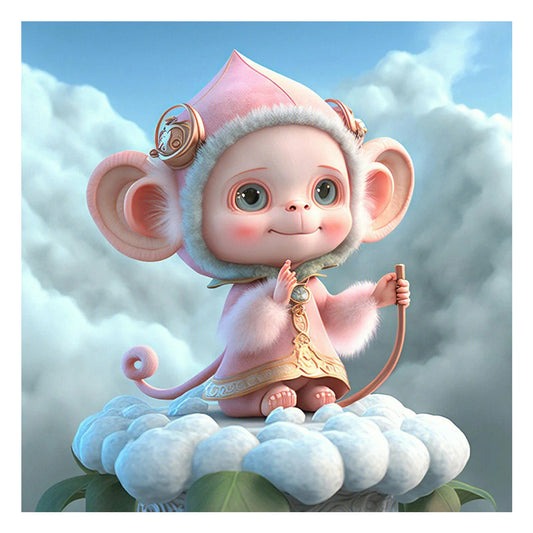Fantasy Little Monkey - Full Round Drill Diamond Painting 30*30CM
