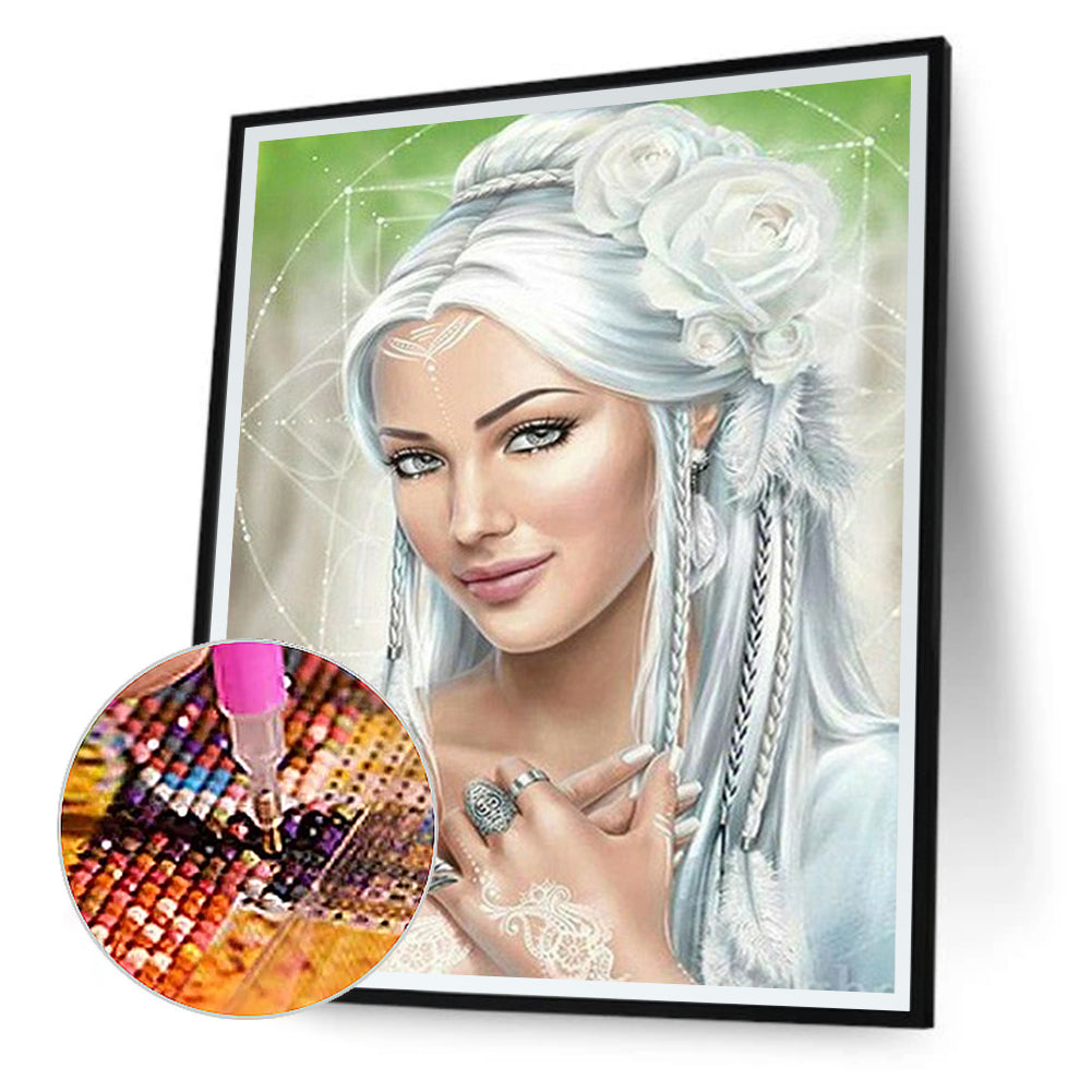 Pisces Beauty - Full Round Drill Diamond Painting 30*40CM