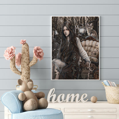 Pisces Beauty - Full Round Drill Diamond Painting 30*40CM
