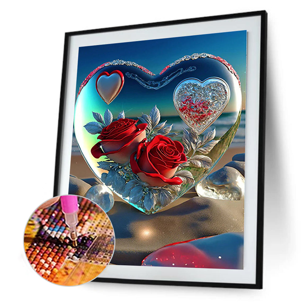 Love Crystal Rose - Full Square Drill Diamond Painting 30*40CM