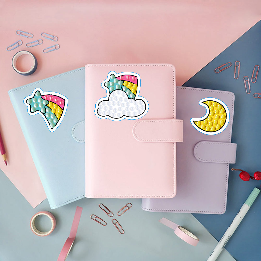 2pcs Dot Drill Sticker Cartoon Pattern DIY Art Craft for Kids Adult Gift Rewards