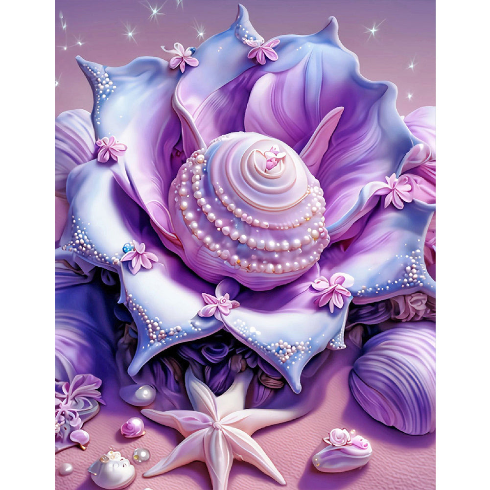 Purple Shell - Full Round Drill Diamond Painting 30*40CM