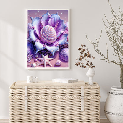 Purple Shell - Full Round Drill Diamond Painting 30*40CM