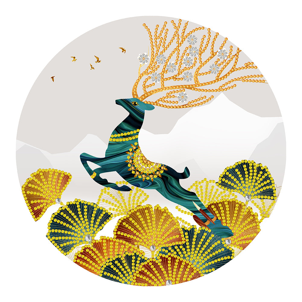 Ginkgo Leaf Elk - Special Shaped Drill Diamond Painting 30*30CM