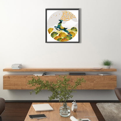 Ginkgo Leaf Elk - Special Shaped Drill Diamond Painting 30*30CM