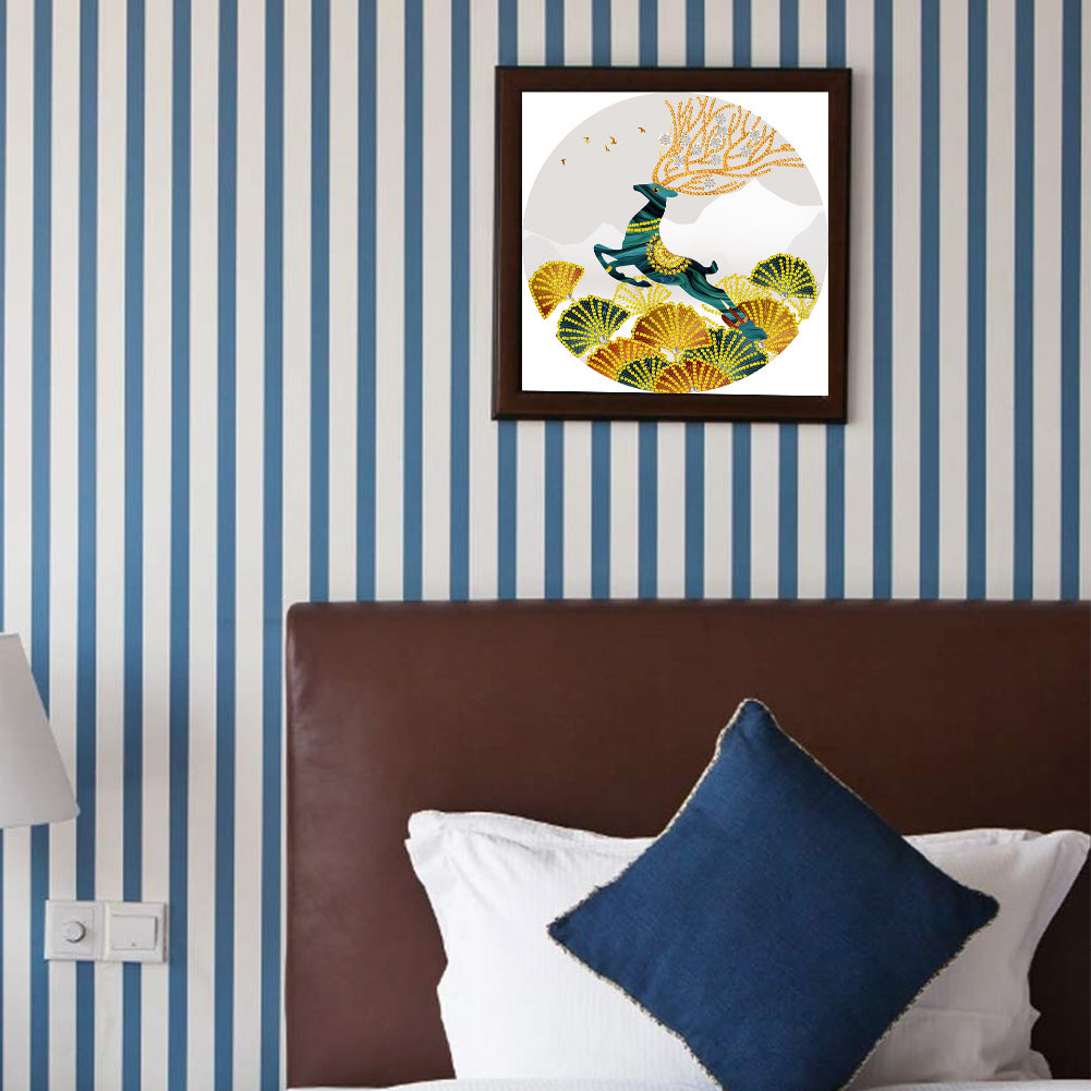 Ginkgo Leaf Elk - Special Shaped Drill Diamond Painting 30*30CM