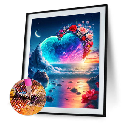 Dream Love Rose Wreath - Full Round Drill Diamond Painting 30*40CM