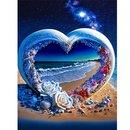 Dream Love Rose Wreath - Full Round Drill Diamond Painting 30*40CM