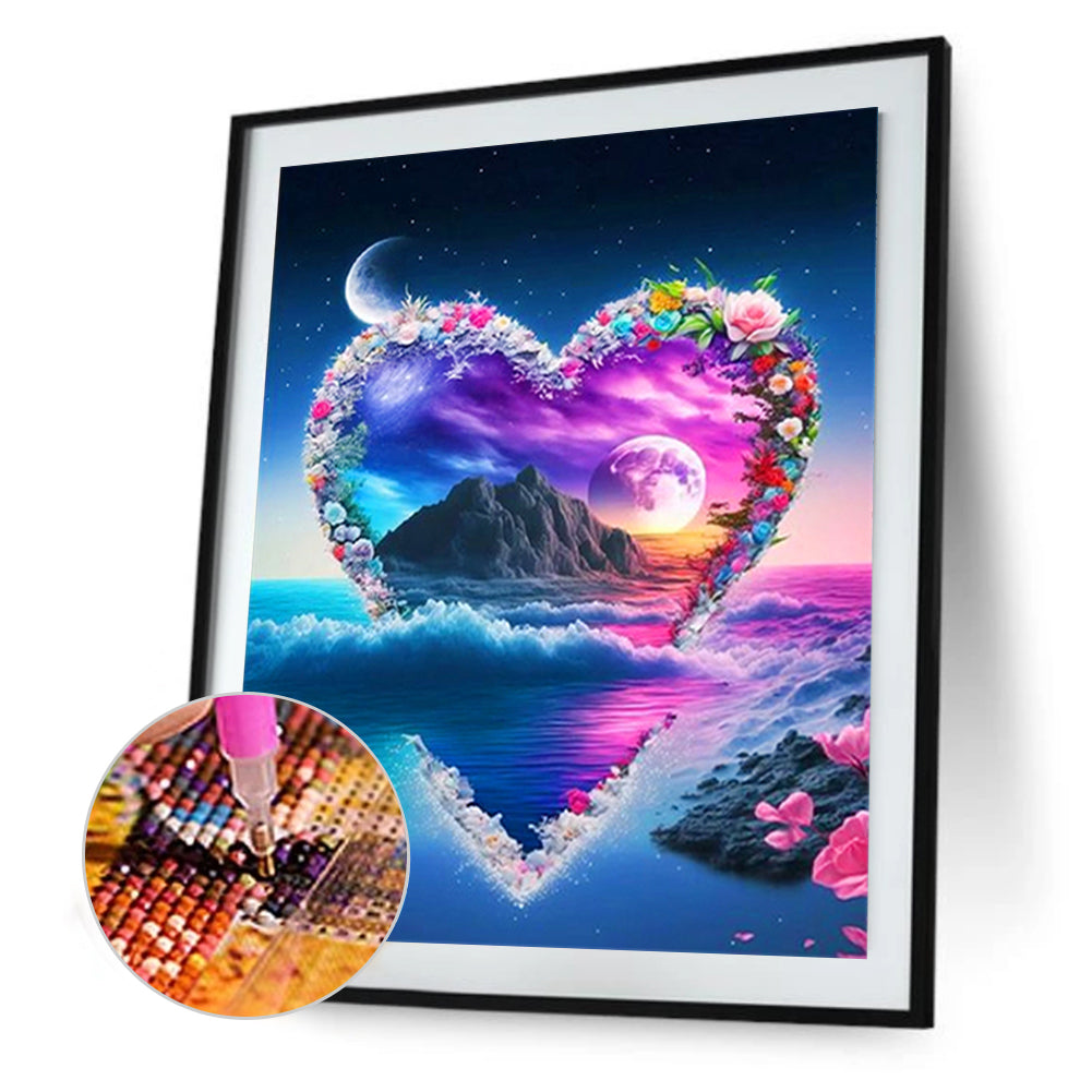 Dream Love Rose Wreath - Full Round Drill Diamond Painting 30*40CM