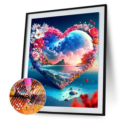 Dream Love Rose Wreath - Full Round Drill Diamond Painting 30*40CM