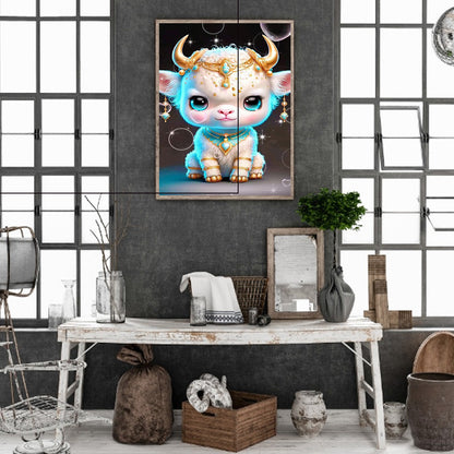 12 Zodiac Ox - Full Round Drill Diamond Painting 30*40CM