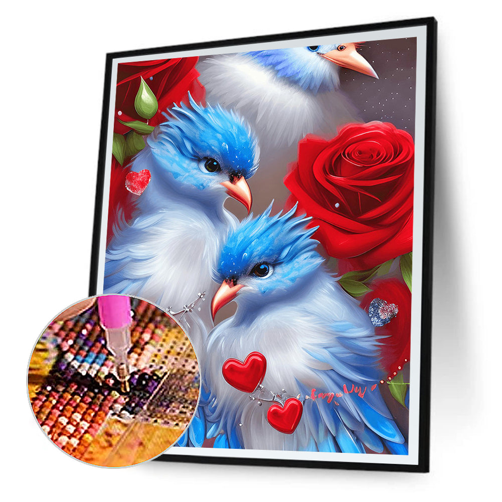 Rose Bluebird - Full Round Drill Diamond Painting 30*40CM