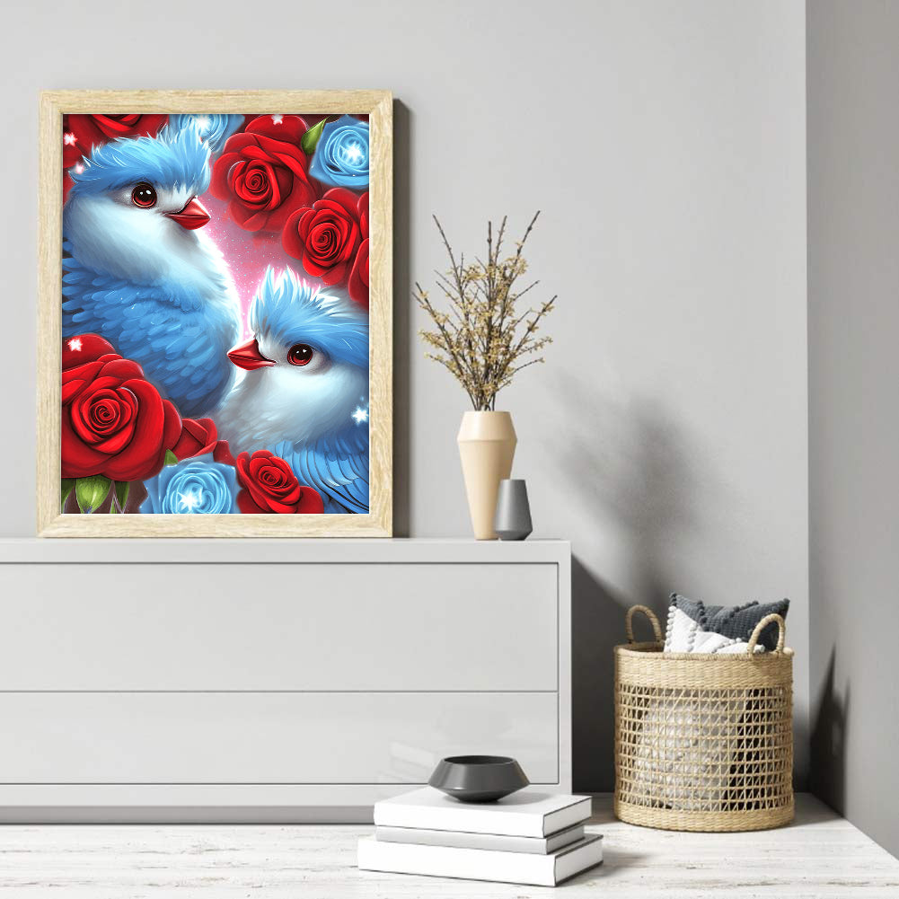 Rose Bluebird - Full Round Drill Diamond Painting 30*40CM