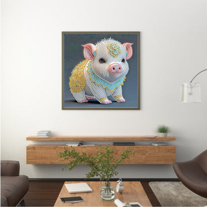 Chinese Zodiac - Pig - Special Shaped Drill Diamond Painting 30*30CM