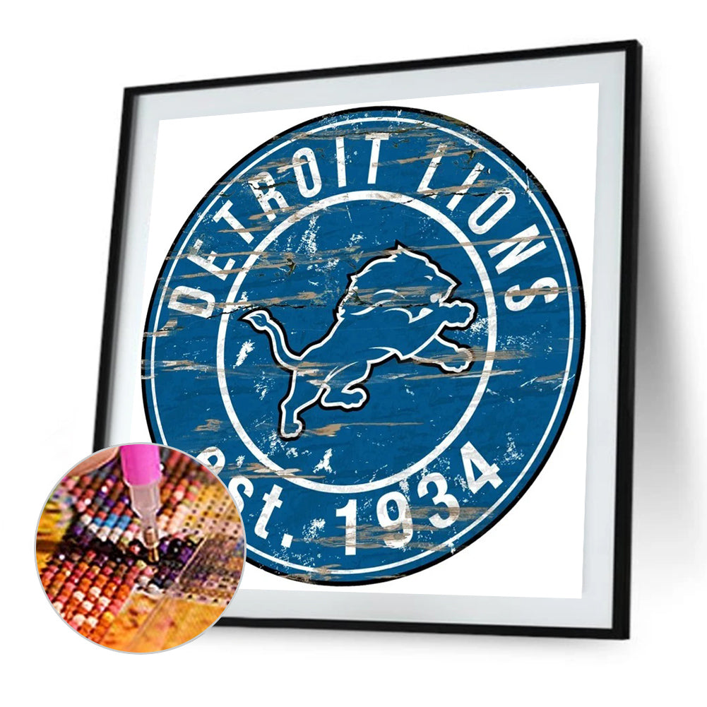 Detroit Lions - Full Round Drill Diamond Painting 30*30CM