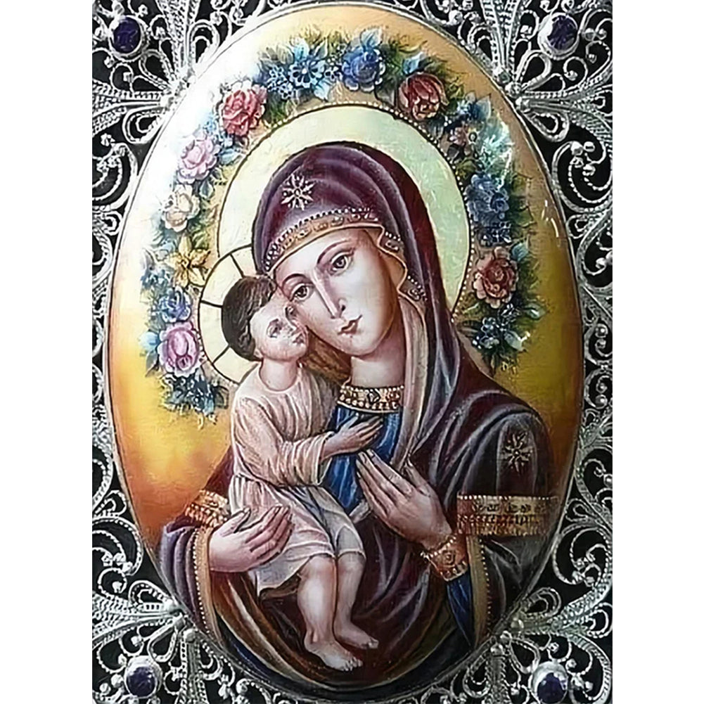 Virgin Mary - Full Round Drill Diamond Painting 30*40CM