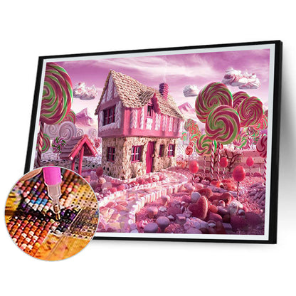 Rainbow Lollipop Candy House - Full Round Drill Diamond Painting 60*50CM